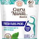 3 x GuruNanda Fresh Floss Dental Picks - Non- Shred Thread with Angled Pick for Effective Plaque Removal - Dentist Recommened - Travel Friendly for Adults & Kids - 60 Pack