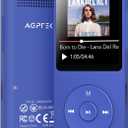 AGPTEK A02 MP3 Player with Bluetooth 5.3, 1.8 inch Screen Portable Music Player with Speaker, FM Radio, Voice Recorder, Supports Expanded Up to 128GB(Blue, 32GB)