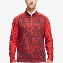 M MAELREG Quarter Zip Pullover Men Moisture Wicking Lightweight Sports Print Mock Neck Golf 1/4 Zip Pullover Mens Sweatshirt (Large, Red Splatter)