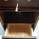 Muwuele Solid Wood Nightstand, Narrow Night Stand for Small Spaces, Bedroom, Cute Fluted Bedside Tables with 2 Drawers for Kids, Walnut