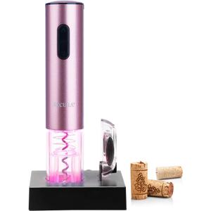 Secura Electric Wine Opener, Automatic Electric Wine Bottle Corkscrew Opener with Foil Cutter, Rechargeable (Rose Gold)