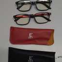 EASY READ 2 Pairs Sporty Style Reading Glasses for MenRectangular TR90 Blue Light Blocking Readers with Spring Hinge (Black/Red)