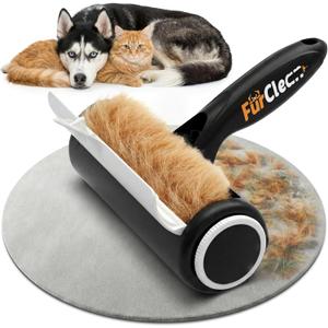 FurClean Pet Hair Removal Roller - Electrostatic Absorption Reusable Lint Rollers for Pet Hair - Cleaning Tool for Furniture, Couch and Carpet - Large Storage Compartment with Easy Disposal