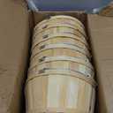 6 Pack 11 x 6.7'' Large Round Wooden Baskets with Handles, Handmade Wood Basket, Bushel Baskets, Farmers Market Baskets, Apple Baskets, Wooden Baskets for Indoors Outside Personal or Commercial Use