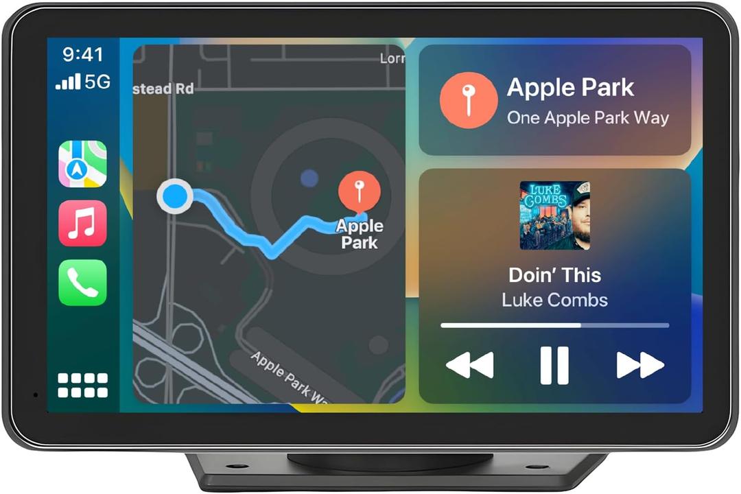 2025 Enhanced Carplay Screen for Car - 7" HD Portable Carplay & Android Auto with Bluetooth, HD Backup Camera, GPS Navigation, Siri, FM Radio, AUX, and Mirror Link  Compatible with All Vehicles