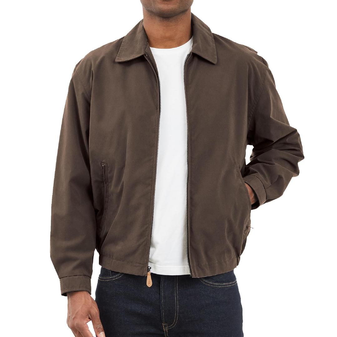 London Fog Men's Auburn Zip-Front Golf Jacket (Regular & Big-Tall Sizes), Dark Brown, 3XT