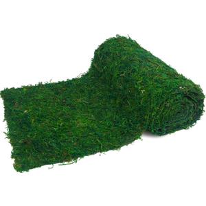 Moss Table Runner Preserved Dried Green Moss Roll for Crafts Fairy Gardens Wedding Woodland Decor 12" x 112" Table Decoration Grass Wall 30x285cm