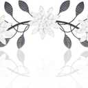 KHJCXS Metal Wall Art Modern Minimalist Metal Flowers Indoor Decor Horizontal Wall Art Iron Artwork,for Over Door,Bedroom,Living Room,Kitchen,Office Scroll Decor (White)