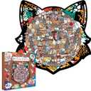 Cat Shaped Wooden Jigsaw Puzzle, 135 Piece Unique Cat Wood Puzzle, Morandi Color Puzzle Home Decor for Adults&Teens, Relaxation Puzzle Gift for Cat Lovers