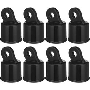 8 Pack Rail End Cap for 1-5/8" OD Post Pipe Top Rail End for Chain Link Fence Aluminum Powder Coated Chain Link Black Fence Loop Outside Diameter Top Pipe Residential Commercial Use