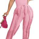 EDITCOZY Women Sexy Two Piece Outfits Fringe Pants Set Tassel Club 2 Piece Sets Going Out Birthday Party Night, Size: XX-Large