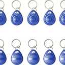 ETEKJOY 10 PCS Writable 125kHz RFID Key Fob Proximity ID Card Token Tag Rewritable T5577 Universal (Blank Card No Data)