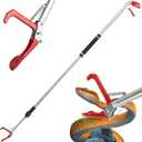 Snake Grabber Tool, 66" Snake Tongs Removal Professional Collapsible Rattlesnake Reptile Grabber Long Reach Grabber Heavy Duty Wide Jaw Handling Tool with Lock Non-Slip Foam Grip