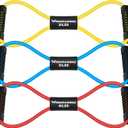 RENRANRING Figure 8 Fitness Resistance Bands with Handles - Exercise Tube Band Set of 3 for Arm and Shoulder Stretch, Rope 8 Word Elastic for Women and Men (Yellow, Blue, Red)
