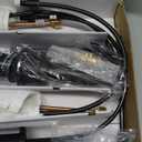 Delta Nicoli Matte Black/ Brushed Gold Faucet 3 Hole, 8 Inch Widespread Bathroom Sink Faucet for Vanity, Push-Pop Drain Assembly, Matte Black/ Champagne Bronze 35849LF-GZ