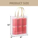 Cididu 40 Pieces Clear Gift Bags with Handles, White Frosted PVC Candy Bags 8''x3''x10'', Reusable Translucent Wrap Tote Boutique Bags for Mother's Day Wedding Shopping Party, Tear Resistant