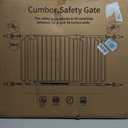 Cumbor 36.6-59" Extra Wide Baby Gate for Stairs, Pressure Mounted Dog Gate for Doorways, Auto-Close Easy Walk Through Safety Child Gate for Kids Toddler, Tall Pet Gates Indoor, Black