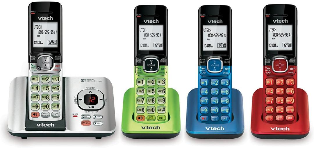 VTech CS6529-4B 4-Handset Cordless Phone with Answering Machine, Caller ID/Call Waiting, DECT 6.0 System, Wall Mountable