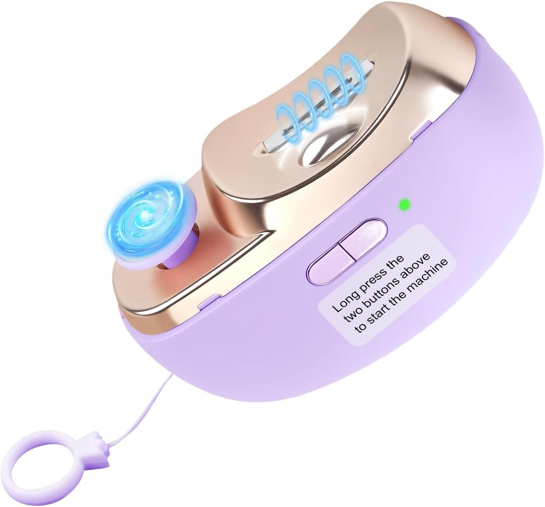 3-in-1 Electric Nail Clippers, Upgrade Electric Nail Clippers for Seniors, Electric Polishing Nail Clipper with Collector, Excellent Electric Nail Trimmer Gift for Your Loves (Lavender-Purple)