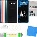 Galaxy S10+ Back Screen Cover Glass Replacement with Pre-Installed Camera Lens +Installation Manual +Repair Tool Kit for Samsung Galaxy S10 Plus SM-G975 All Carriers (Prism Black)