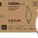 GE Relax LED Light Bulbs 60W, Soft White Candle Lights, Decorative Light Bulbs, Frosted, Small Base (8 Pack) (8 Count(Pack of 1))