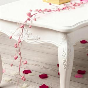 Valentines Glitter Garland 4.5 ft Pink Heart Berry Garland for Mantel Valentines Decorations for Spring Wedding Fireplace Table Centerpiece Party Decor