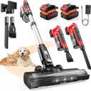 60KPa Cordless Vacuum Cleaner for Home, 700W Pet Vacuum, 70-Min Runtime, Lightweight, Rechargeable 8000mAh Dual Batteries, 2L Dust Cup, LED Display, Anti-Tangle for Pet Hair, Carpet & Hardwood Floors