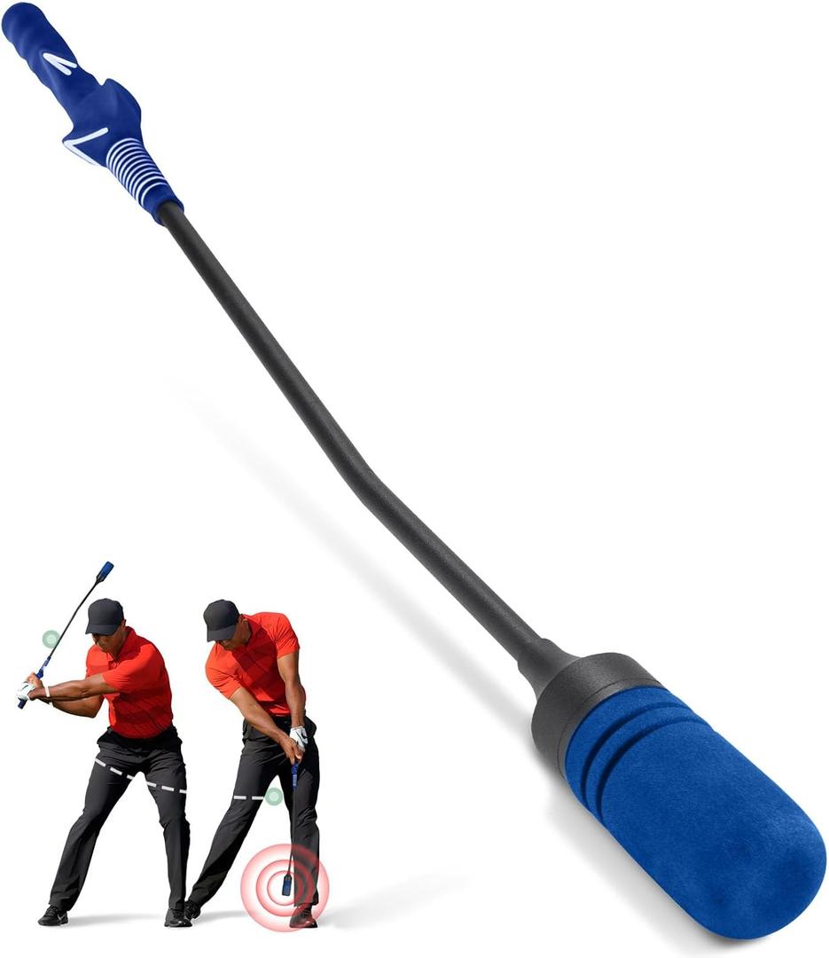 Golf Swing Trainer - Click Stick Golf Trainer for Golf Tempo Practice, Weighted Golf Training Aid Helps Enhance Strength, Improve Swing Rhythm & Maintain Balance (Right Handed-Blue)