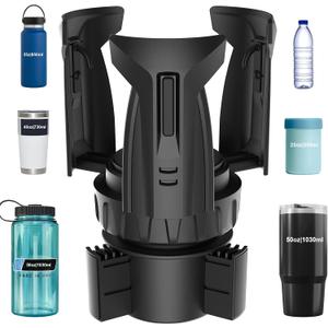 Car Cup Holder Expander, Cup Holder Extender Adapter with Expandable Arm and Adjustable Base, Compatible with Yeti Ramblers, Hydro Flasks, Stanley, Owala Most Coffee Mugs Bottles & Cups (CUP-B-1pack)