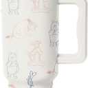 Simple Modern Disney 40 oz Trek Tumbler with Handle and Straw Lid | Cup Holder Friendly Insulated Stainless Steel Travel Mug | Winnie the Pooh Doodles