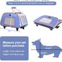 A4 Pet Pet Carrier with Wheels,Foldable Dog Carrier on Wheels for Medium Dogs Up to 33 LBS with Removable Base,Extendable Handle & 4-Wheels Design,Mesh Ventilation Windows and Safety Rope, Blue