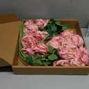 Alecono  Fake Roses, 4in   Flower Head Dusty Pink Artificial Flowers with Stems for Wedding Decorations, Silk Roses Bulk for DIY Home Party Decor