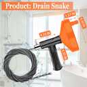 Drain Snake Auger, Plumbing Snake Drain Hair Clog Removal Tool, 33 Ft Sink Unclogger Drain, Heavy Duty Toilet Snake Auger, Cleaner Tool for Bathroom Kitchen Tub Shower Drain Clog Remover with Gloves