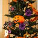 Christmas Traditions Set of 12 Pcs Designer Original 4 inch 3D Halloween Spider Ornaments on Web Glittered for Tree/Door/Window/Wall, Indoor/Outdoor use Party Decorations 3 Colors asst