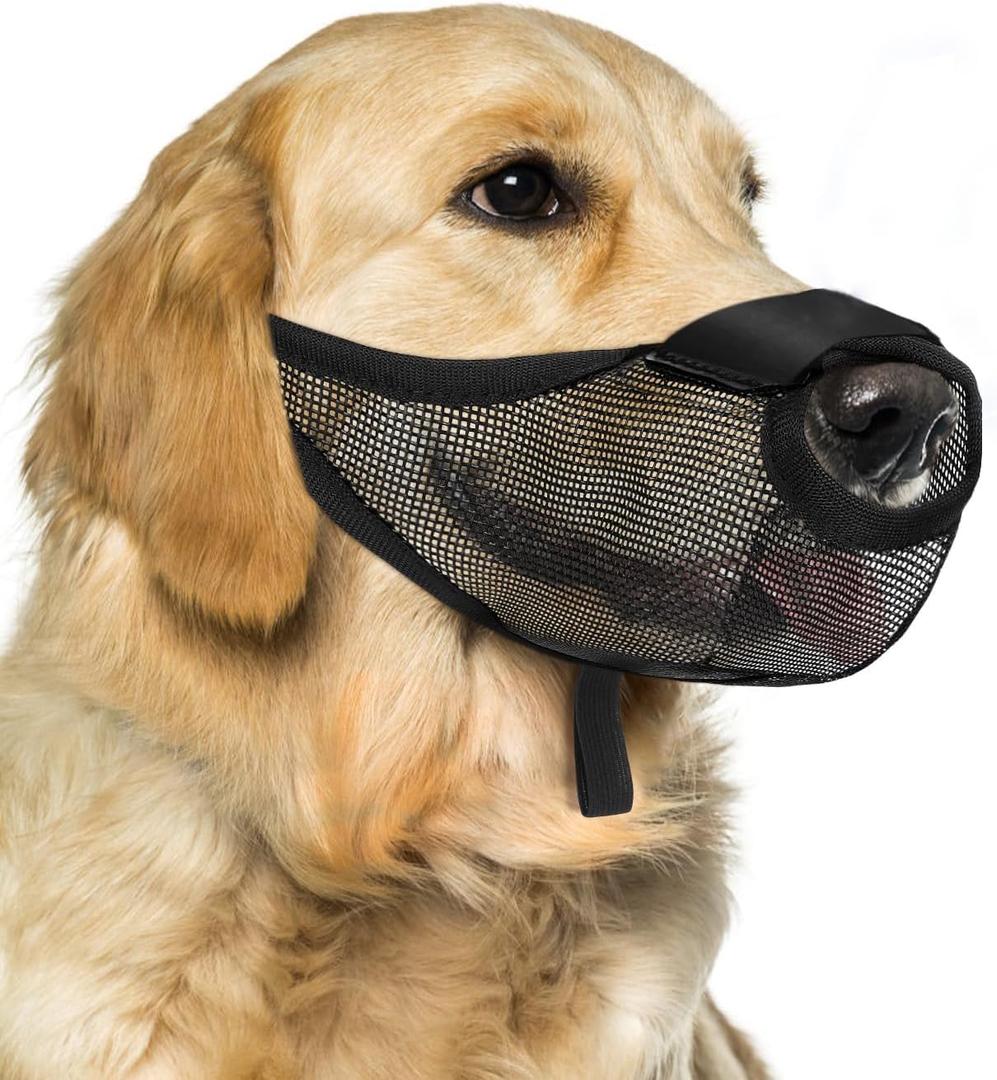 Dog Muzzle, Breathable Adjustable Muzzle for Small MediumLarge Dog, Bite Resistant Breathable, Allowes Drinking