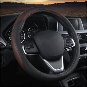 BESULEN Car Steering Wheel Cover, Soft Leather Steering Wheel Protector, Universal Non-Slip Steering Wheel Covers, Comfortable Grip Sweat-Absorbent, Automotive Interior Accessories
