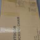 Oversized Outdoor Rocking Chair, HDPE All Weather Resistant Rocking Chairs for Patio, High Back Porch Rocker Chair, 380lbs Weight Capacity, Brown