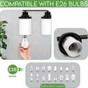 Holim Modern Black Bathroom Light Fixtures Over Mirror, 4-Light Vanity Lights for Bathroom, Vanity Light, Milky White Glass Shades, Wall Sconces, E26 Socket (Bulbs Not Included)