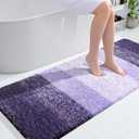 OLANLY Bathroom Runner Rugs 54x24, Extra Soft Absorbent Microfiber Bath Rugs, Rubber Backing, Quick Dry, Machine Washable Bath Mats for Bathroom Floor, Tub and Shower, Home Decor Accessories, Violet