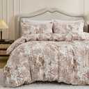 Khaki Floral Duvet Cover King Size 100% Cotton Vintage Botanical Duvet Cover Set 3 Pcs Soft Flower Bedding Set Breathable and Lightweight