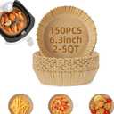150Pcs Air Fryer Liners, 8 Inch Square Unbleached Parchment Paper - Food Grade, Non-Stick & Oil Proof for 5-8 QT Air Fryer, Oven, Microwave, Baking