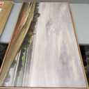 SHENIFY 20x40in Extra Large Vintage Framed Wall Art White Clouds Over Vast Grassland Landscape Painting Retro Meadow Scenery Farmhouse Bedroom Above of Bed Living Room Decor - Natural Framed