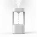 Anti Gravity Humidifier, Levitating Desk Fountain with 7-Color Mood Light & Raindrop Water Effect, 3-in-1 Mini Indoor Water Feature for Home Office Bedroom, White