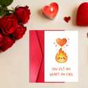 2 x Funny Valentines Day Card for Boyfriend Husband Him, Cute Valentines Day Card with Red Envelope and Sticker for Girlfriend Wife Her, You Set My Heart on Fire (EXP 08/11/26)