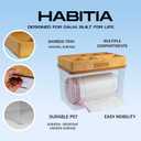 Trash Bag Holder Dispenser  2-Piece Organizer with Bamboo Lid & PET Base  Under Sink Kitchen Cabinet Bag Storage Solution