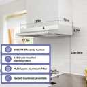 FIREGAS 30 Inch Under Cabinet Range Hood, 300 CFM Powerful & 45dB Quiet Vent Hood, Slim Stainless Steel Stove Hood for Kitchen & Apartments, 2-Speed Exhaust Fan, Ducted/Ductless Convertible