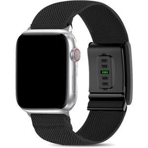 Bolesi Hybrid Nylon Wristbands Compatible with Whoop 4.0 Tracker and Apple Watch,Soft Stretchy Breathable Fabric Elastic Washable Sports Loop Strap for iwatch and Whoop 4.0 Women Men