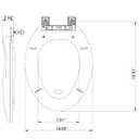 Toilet Seat, Elongated Fit, Soft Close Lid, Slow Close Noiseless Design, American Standard Compatible,Black