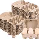 50 Pack Half Dozen Egg Cartons, Blank Natural Pulp Egg Carton Bulk 6 Count for Chicken Eggs and Duck Eggs, Reusable, Protects, Egg Storage Containers for Home Kitchen and Farmhouse (50 PCS 6 Count)