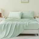 King Size Sheets Set by Gokotta, 100% Rayon Derived from Bamboo Sheets King Size, Soft & Breathable Sheets,16 Deep Pocket King Sheets With Elastic Corner Straps,Moisture Wicking,Double Stitching (King - 4 PCS, 09 Sea Glass)